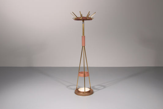 "Timeless Elegance: The Rare 1950s German Iron and Brass Coat Rack"