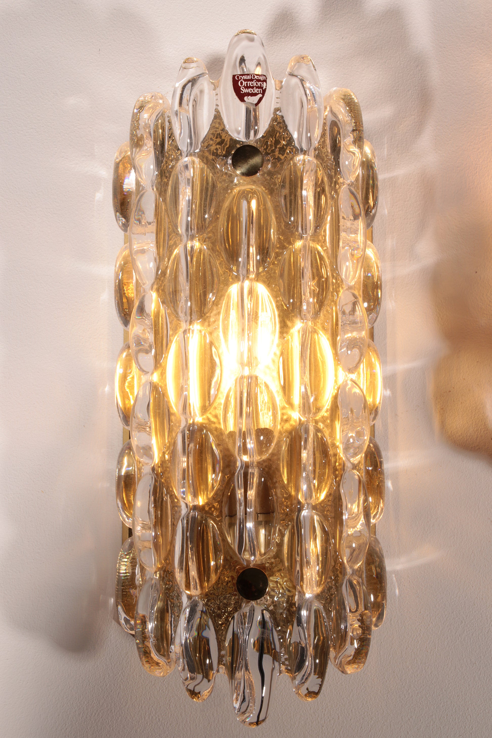 Elegant Crystal Waterdrop Sconces by Carl Fagerlund for Orrefors
