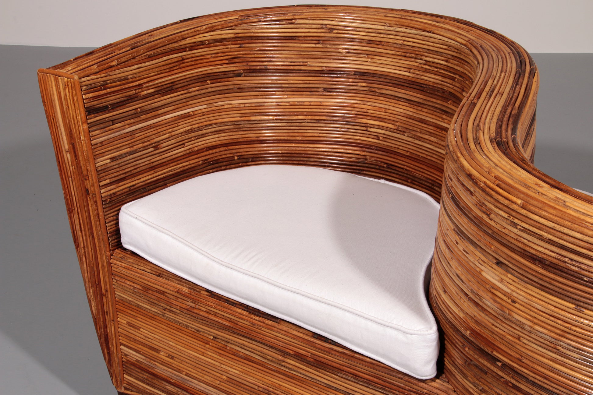Rattan Conversation Chair by Vivai del Sud, 1980s