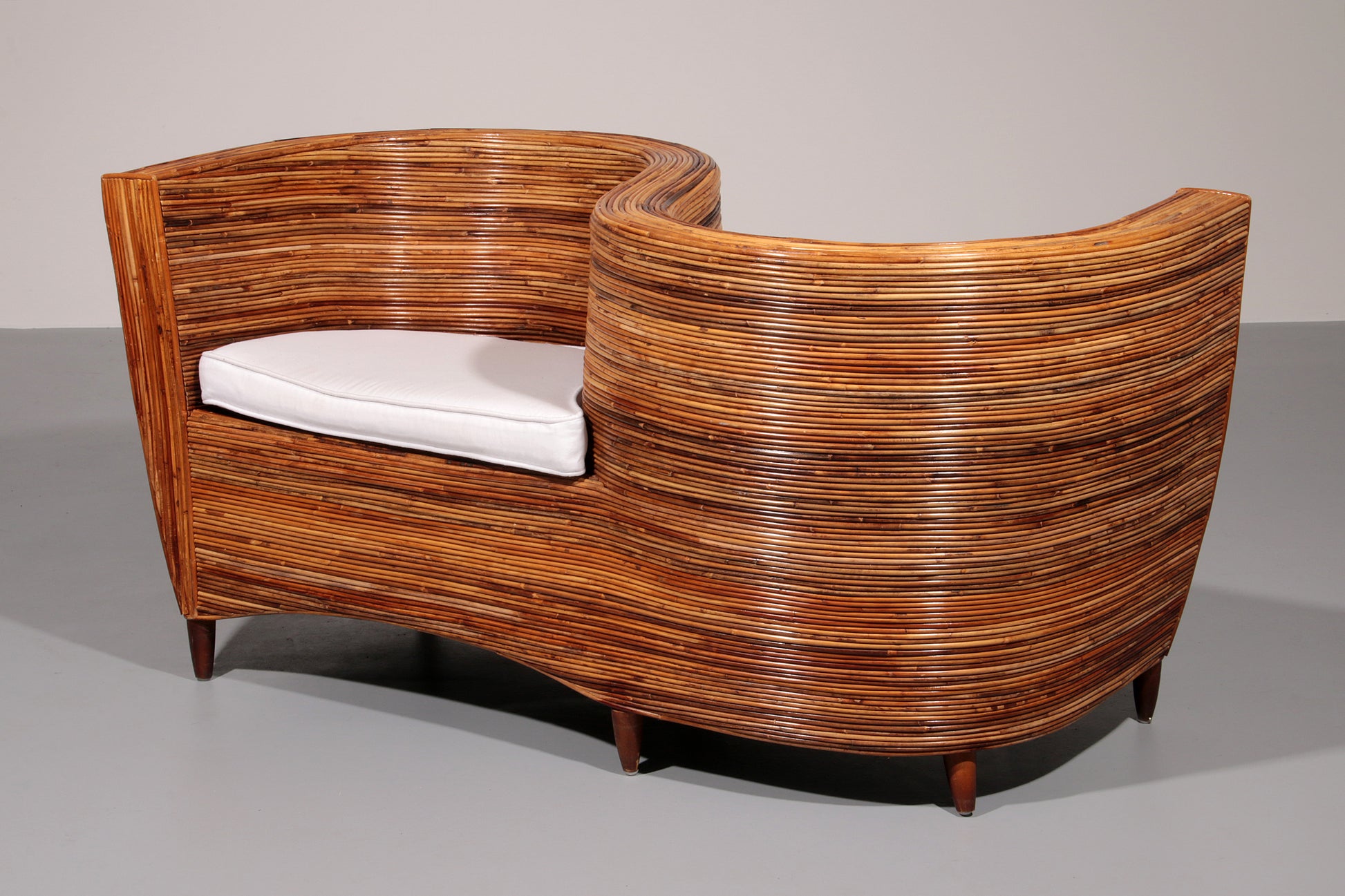 Rattan Conversation Chair by Vivai del Sud, 1980s