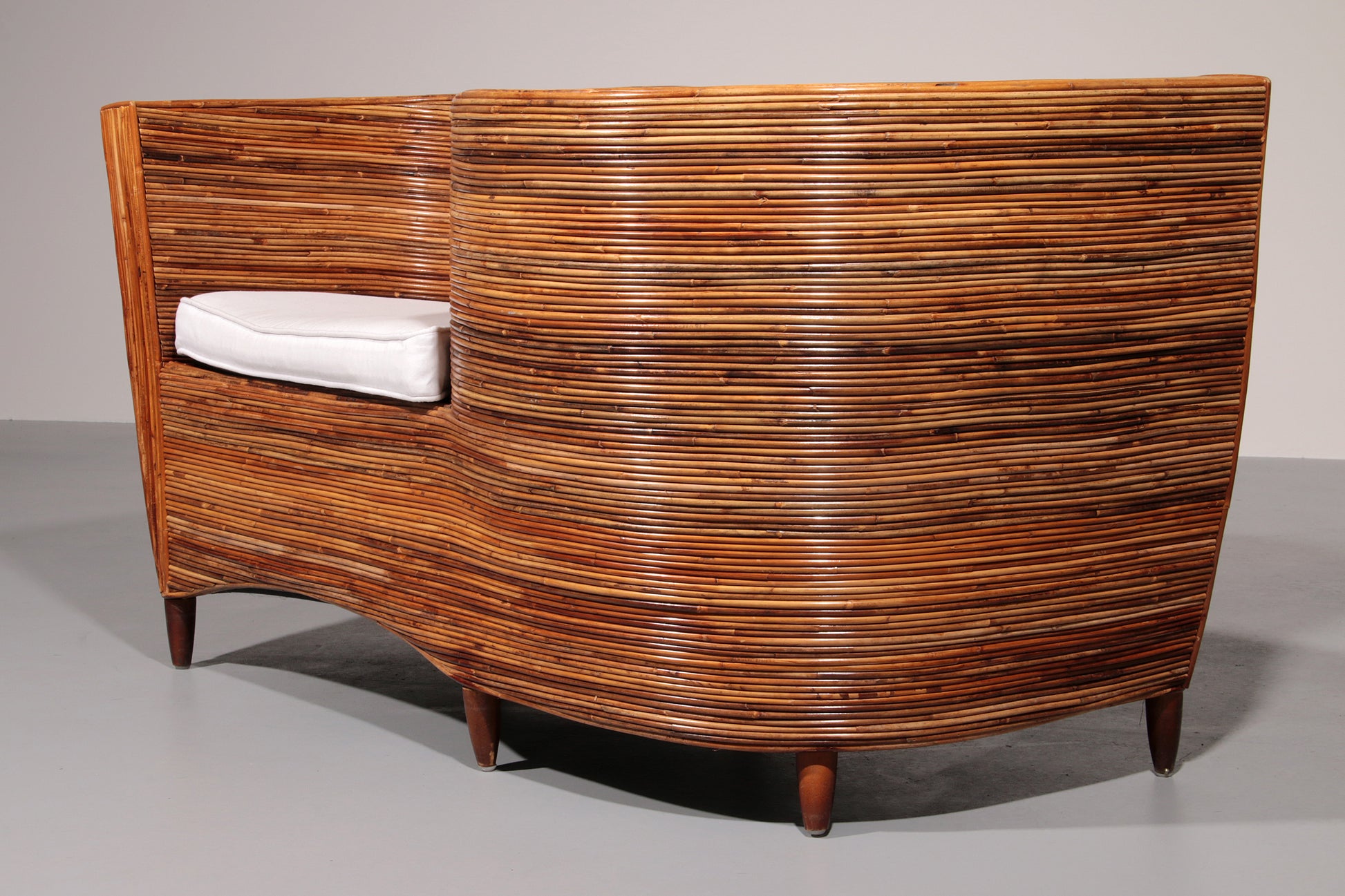 Rattan Conversation Chair by Vivai del Sud, 1980s