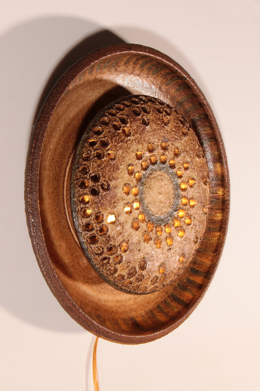 Organic Danish Mid-Century Ceramic Wall Sconce 1970