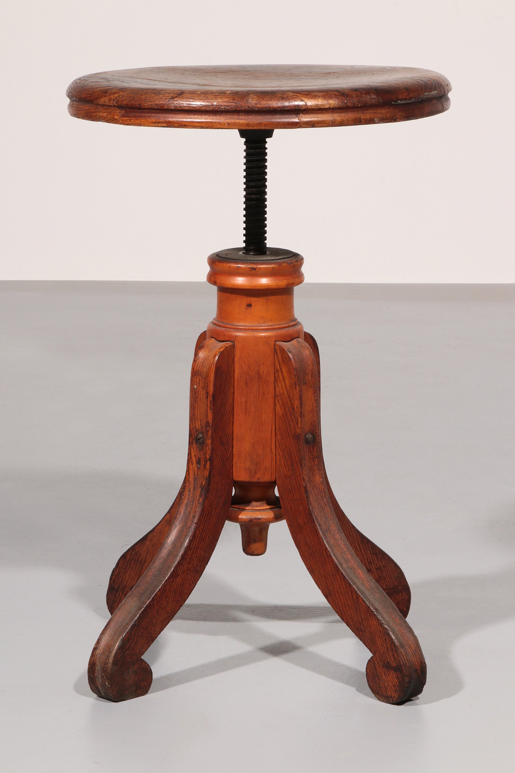Vintage Scandinavian Piano Stool from 1940 in Solid Beech Wood