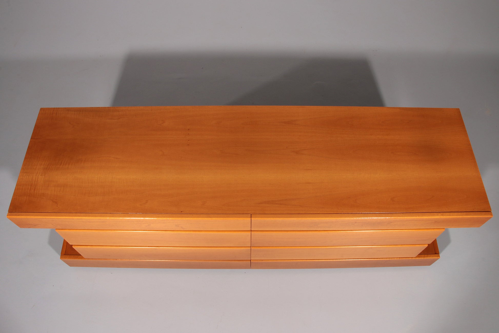 Post modern custom 8 drawer floating dresser blonde geometric design Italy