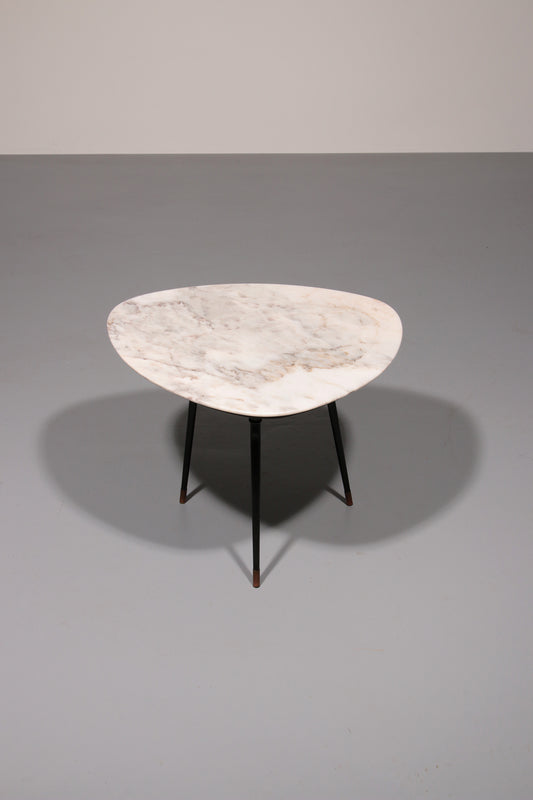 Elegant Marble and Brass Accent Table – Chic Small Coffee or Side Table