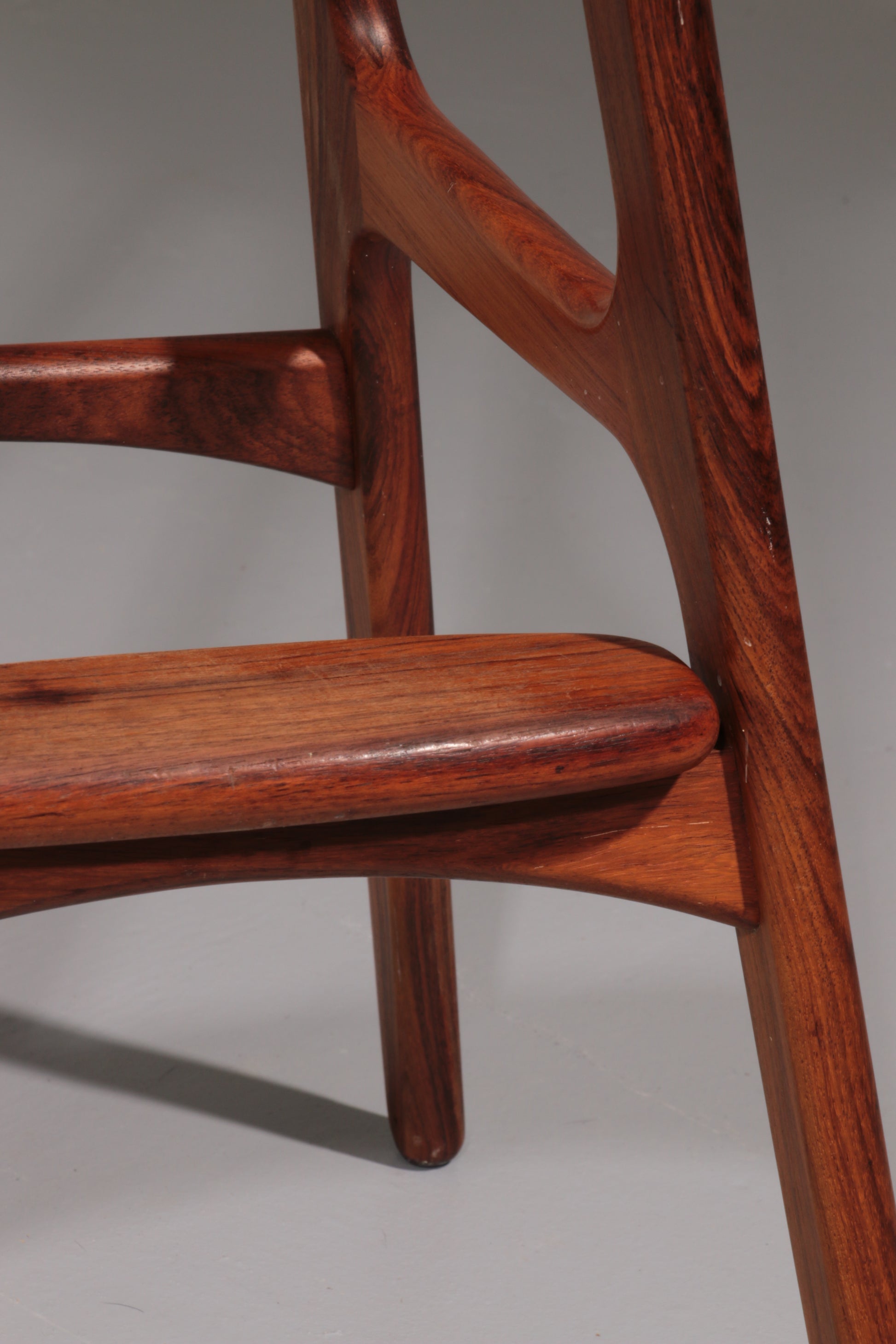 Design Bar Stool in wood and Black Leather by Erik Buch Model OD-61 for O.d mobler, 1960s