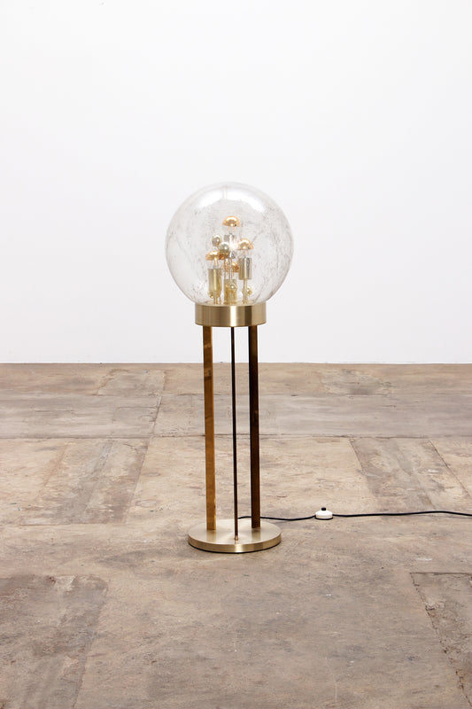 Gouden "Sputnik" Vloerlamp van Doria Leuchten, Duitsland, 1970s