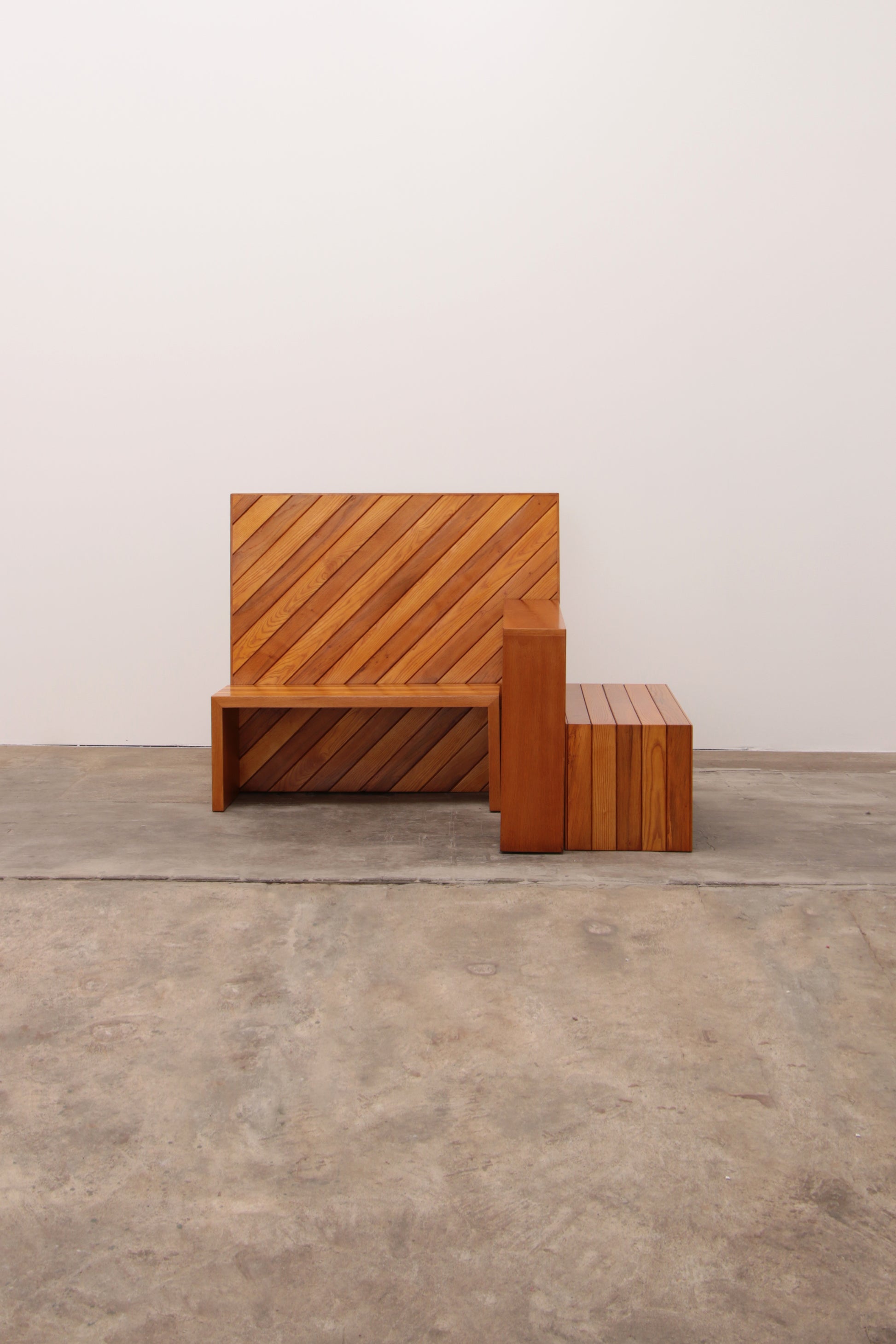 Modulaire beuken set twee roomdividers met banken,1970 Italië