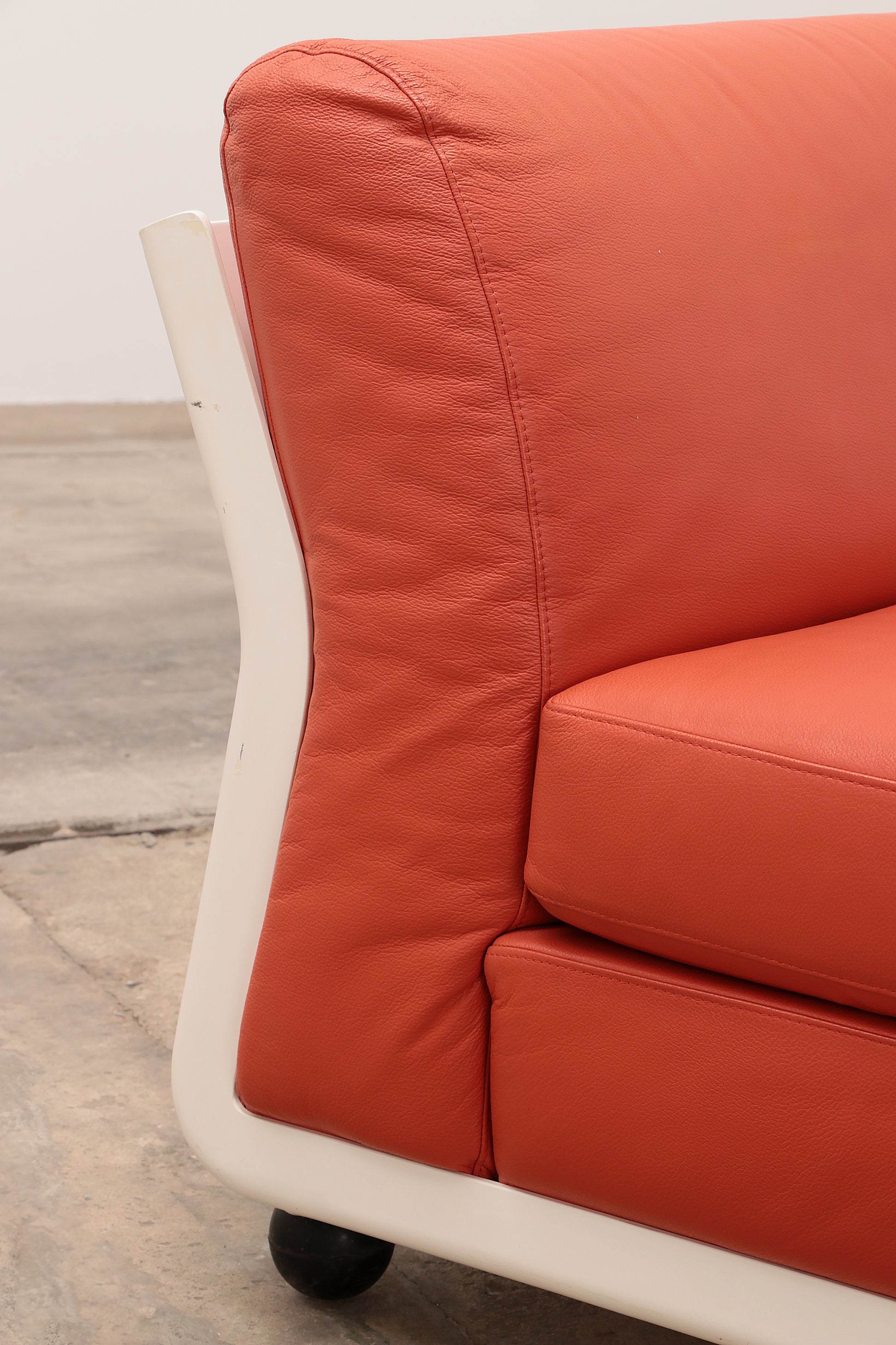 Mario Bellini Amanta modulaire bank in oranje leer voor C&B Italië, jaren 60