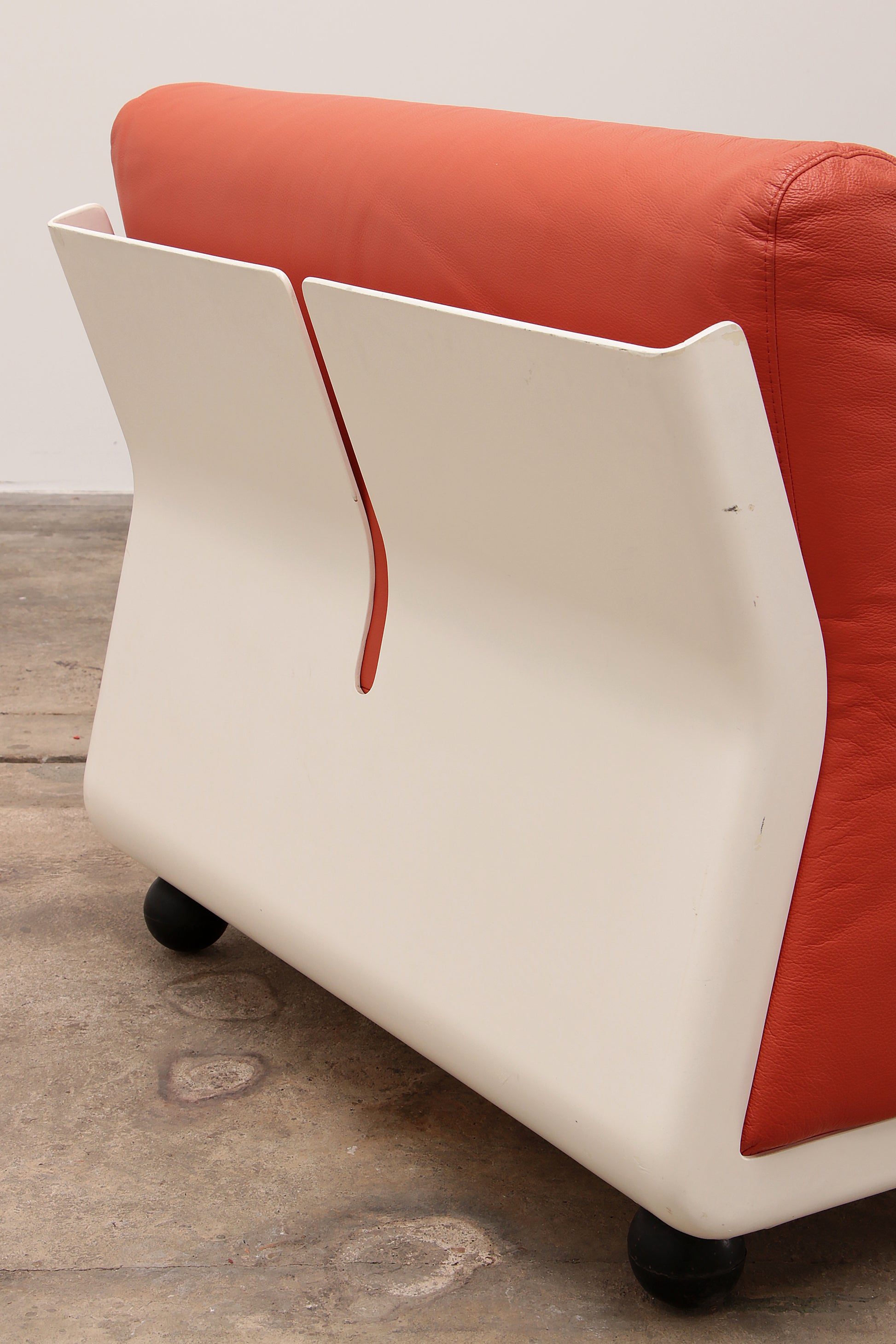 Mario Bellini Amanta modulaire bank in oranje leer voor C&B Italië, jaren 60