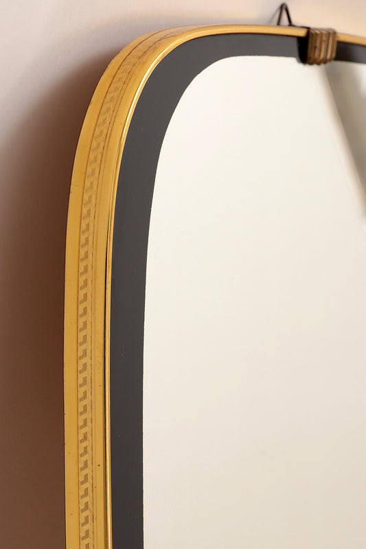 Vintage messing spiegel met prachtige details,1960s