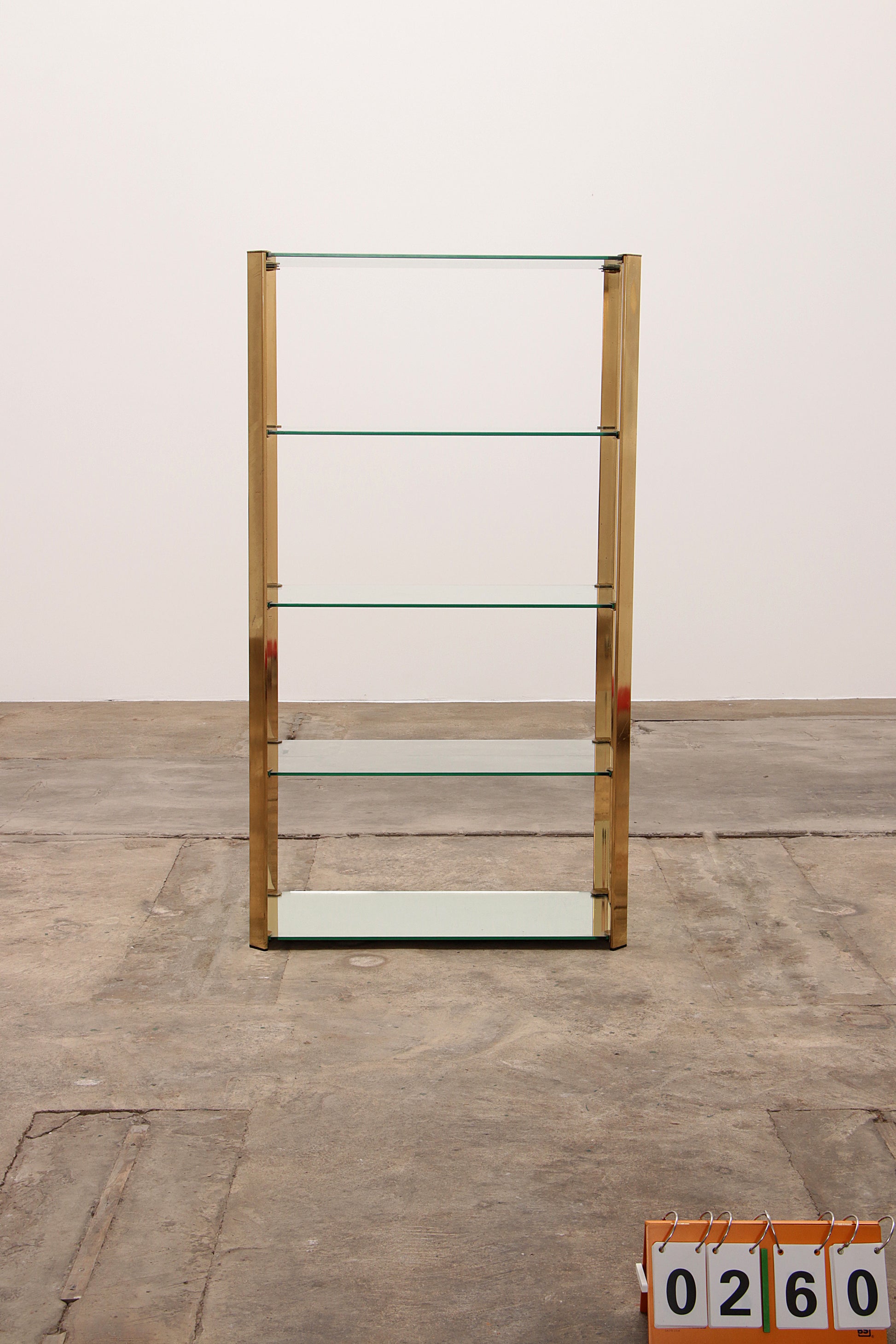 Hollywood Regency Franse Etagere in messing met glas,1970