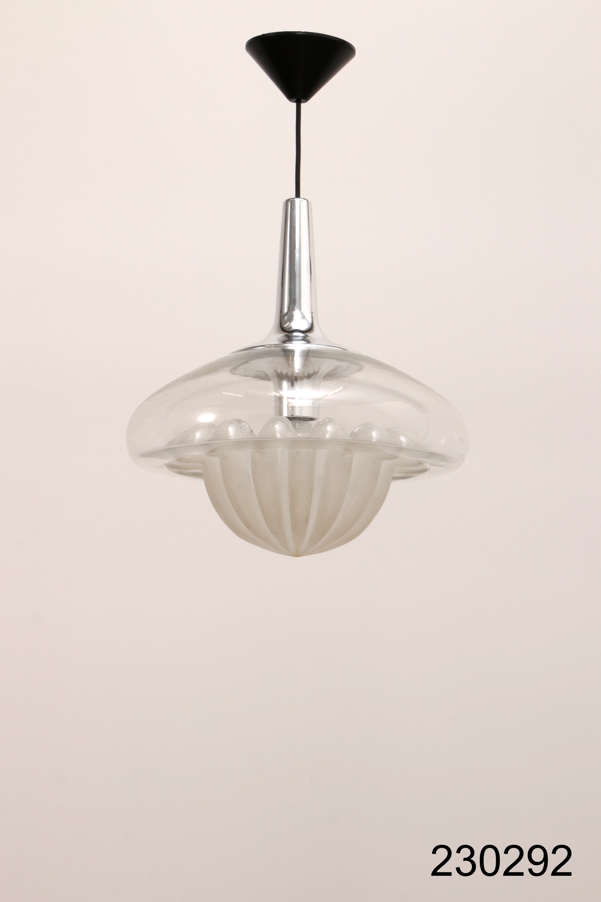 Vintage glazen hanglamp van Peill & Putzler, 1970