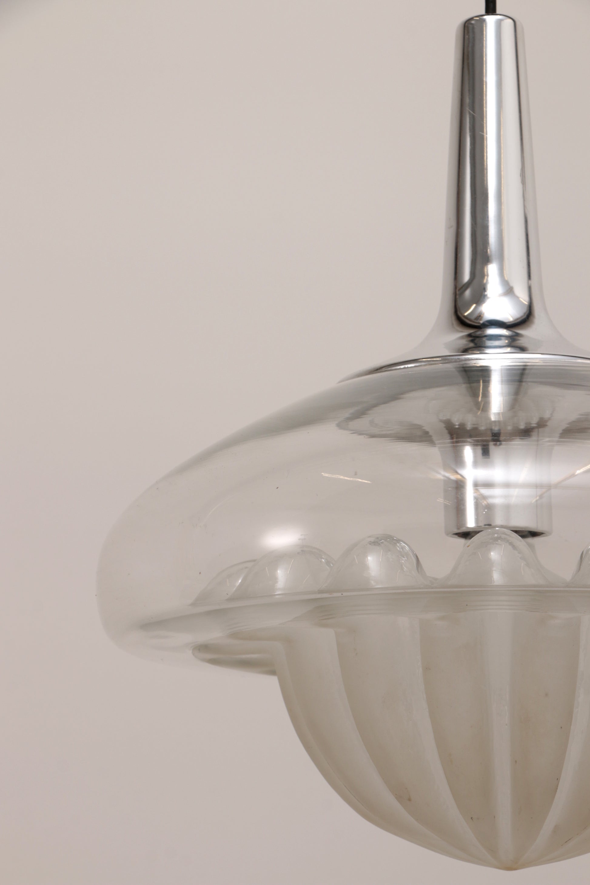 Vintage glazen hanglamp van Peill & Putzler, 1970