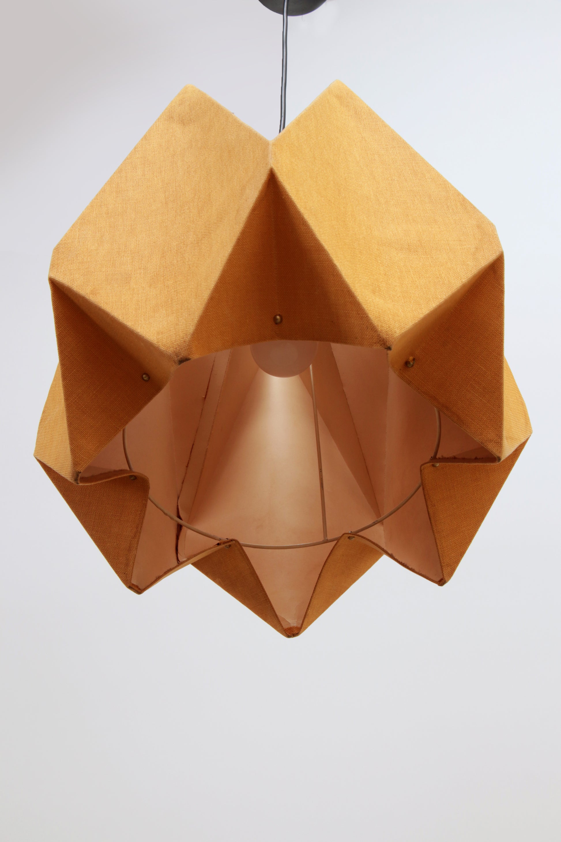 Oranje Vintage stoffen hanglamp jaren60
