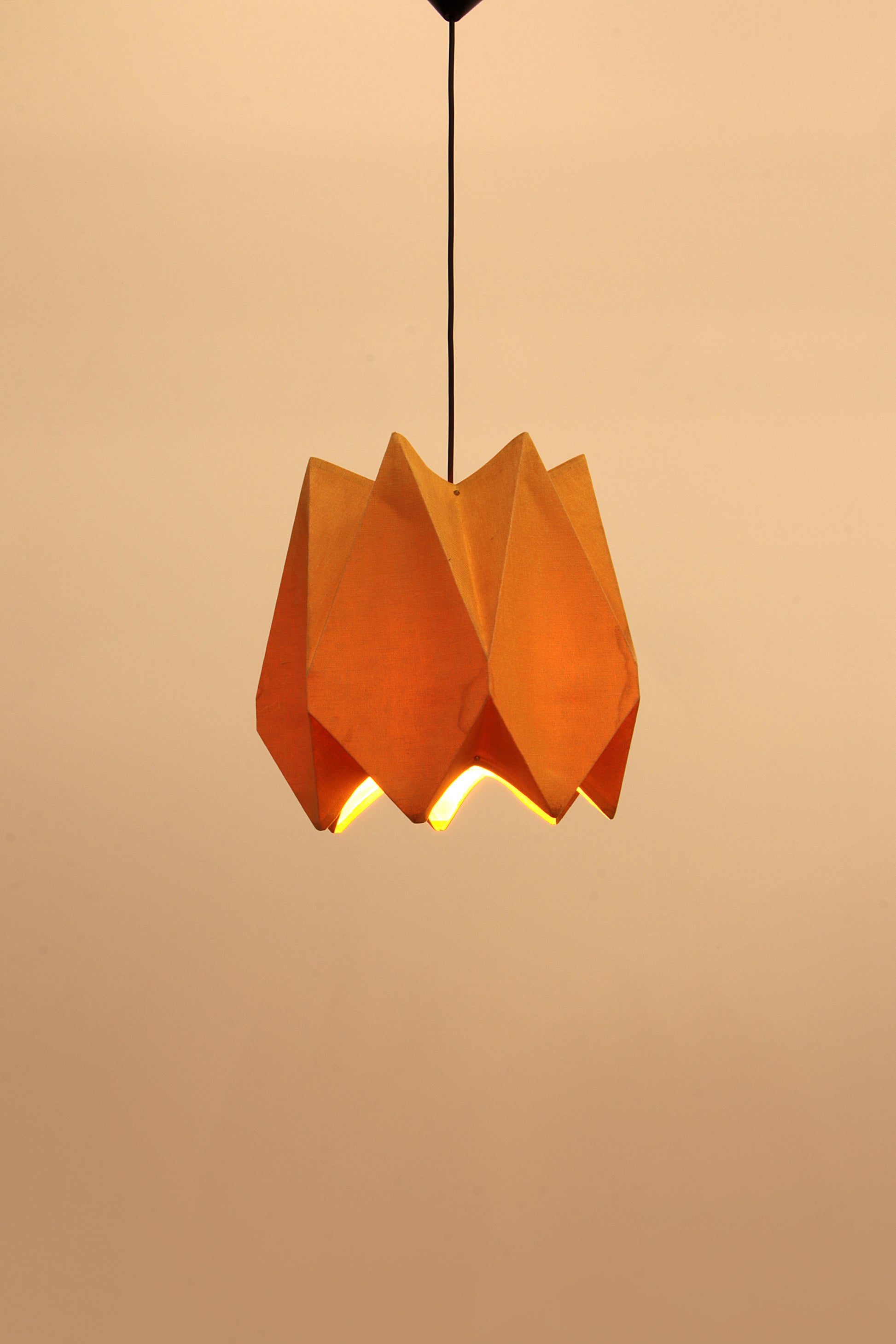 Oranje Vintage stoffen hanglamp jaren60