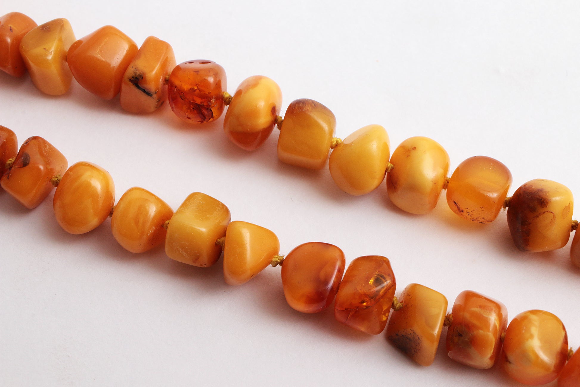 Vintage oranje barnsteen kralen ketting,1960