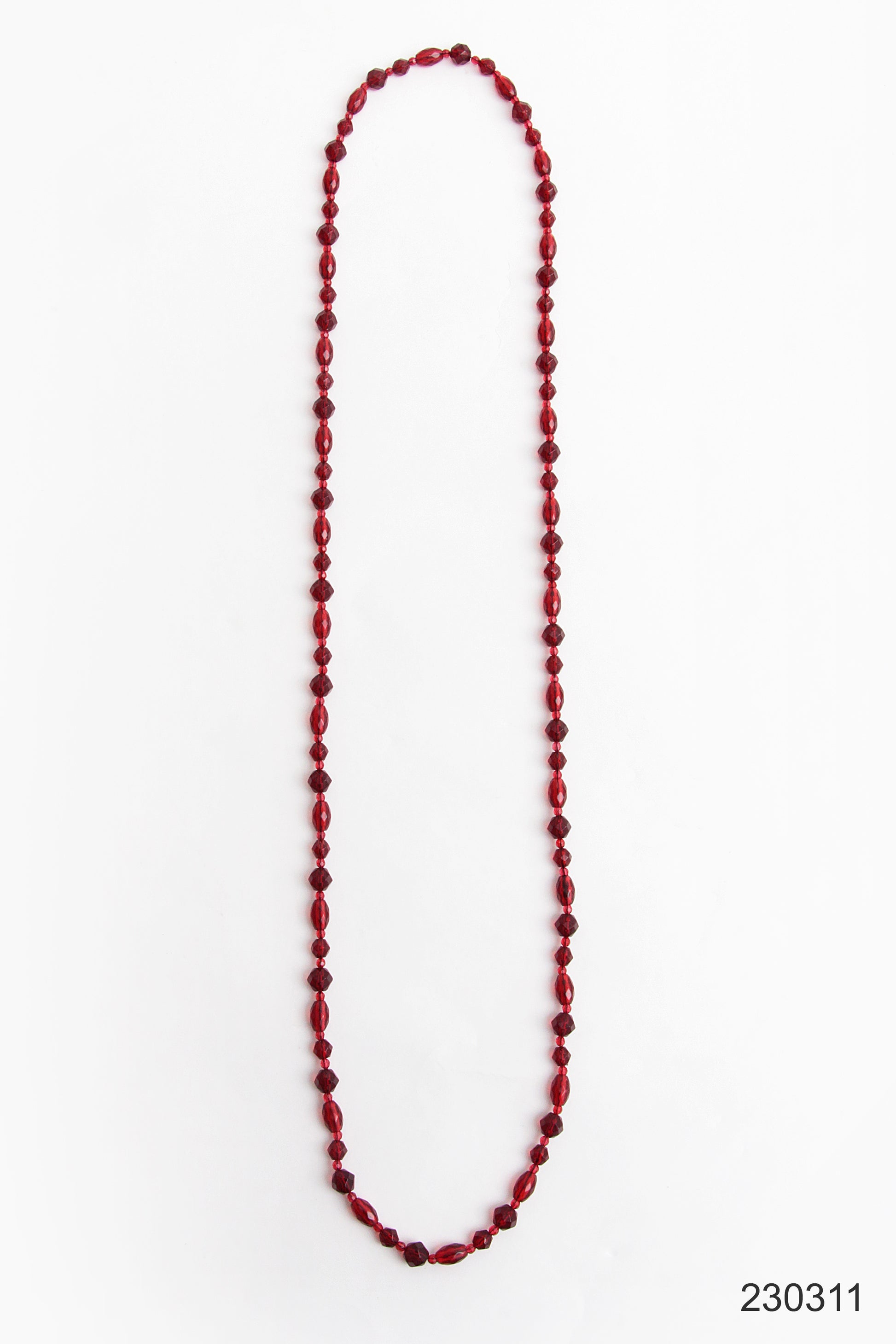 Vintage rode lange barnsteen ketting,1960