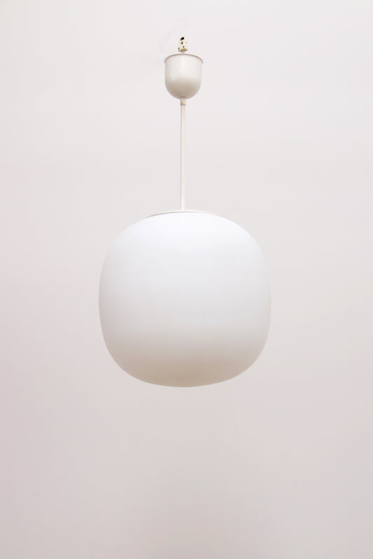 Zeer Grote Witte hanglamp Glashutte Limburg, 1960