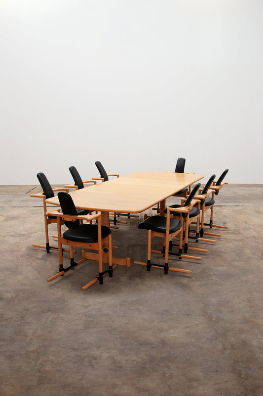 Stokke Dining Set with Large Table and 8 Chairs by Peter Opsvik