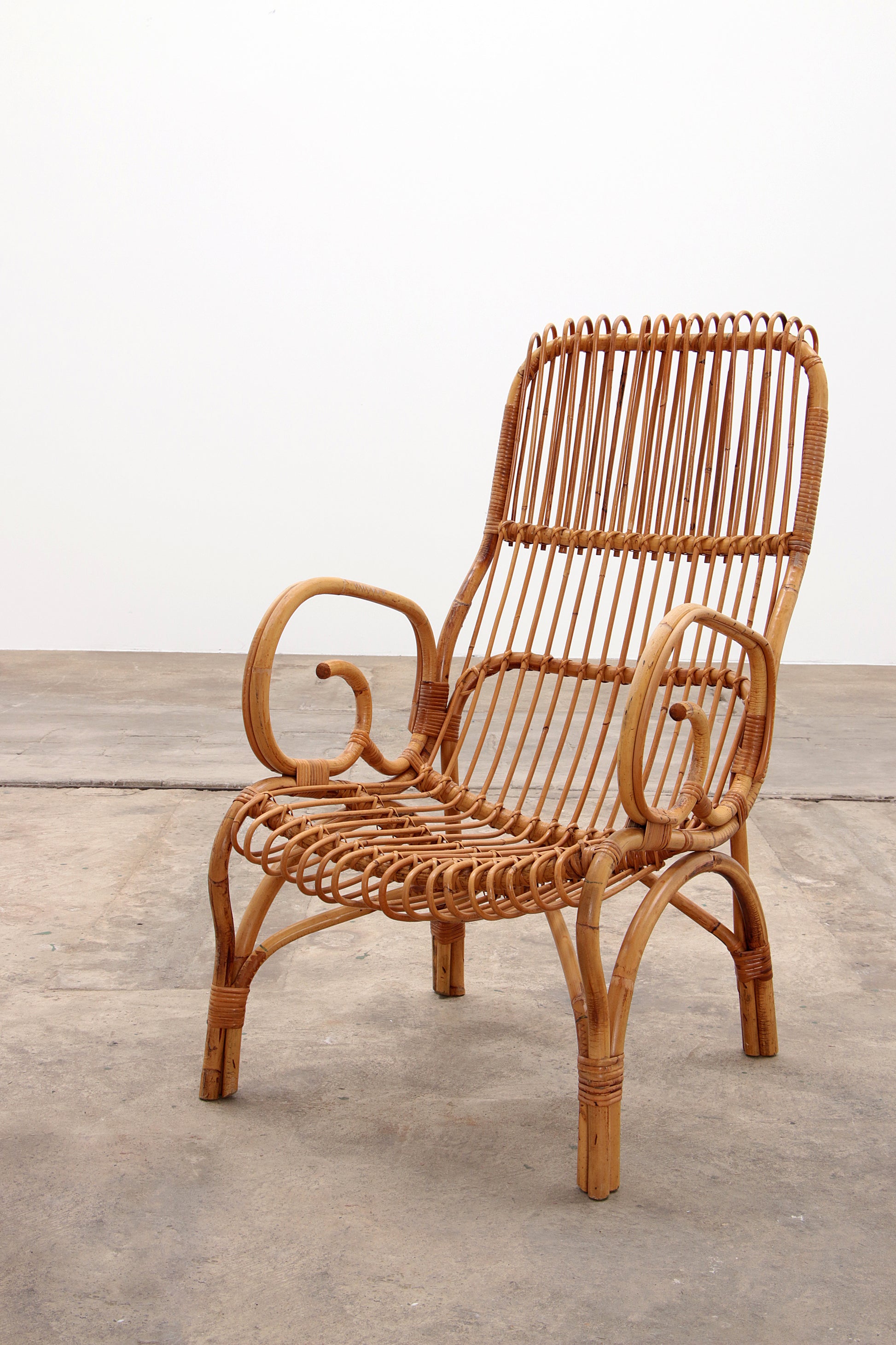 Italiaanse Bamboe set van 2 Franco Albini fauteuils,1960 Timeless-art.com
