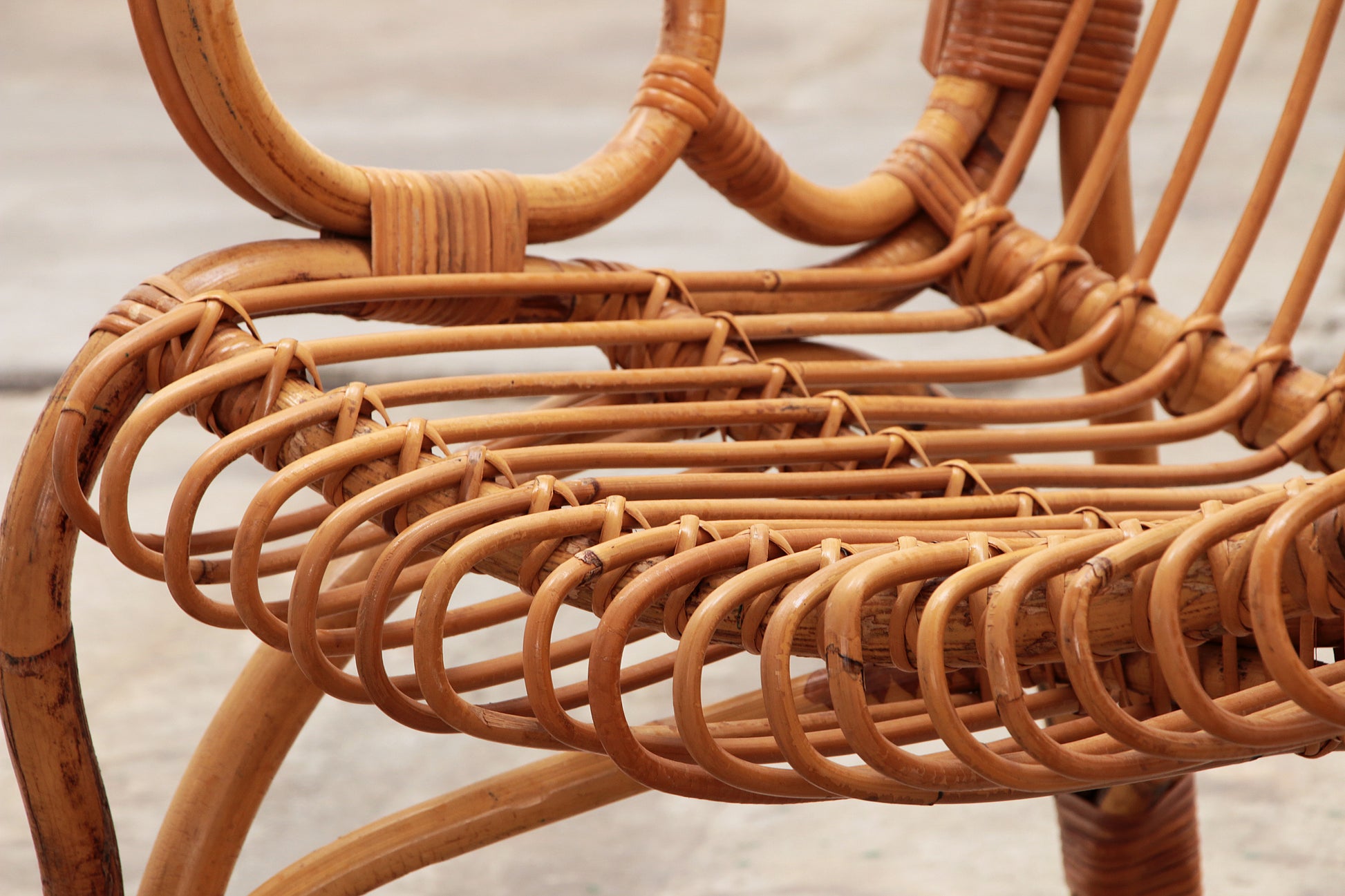 Italiaanse Bamboe set van 2 Franco Albini fauteuils,1960 Timeless-art.com