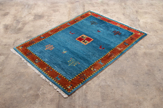 Perzisch Vloerkleed Gabbeh handgeknoopt met wol,1980