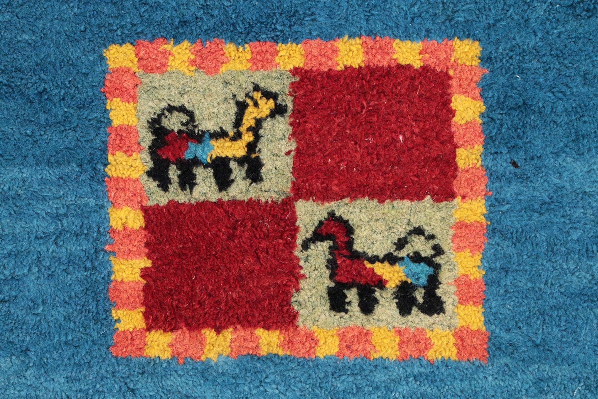 Perzisch Vloerkleed Gabbeh handgeknoopt met wol,1980