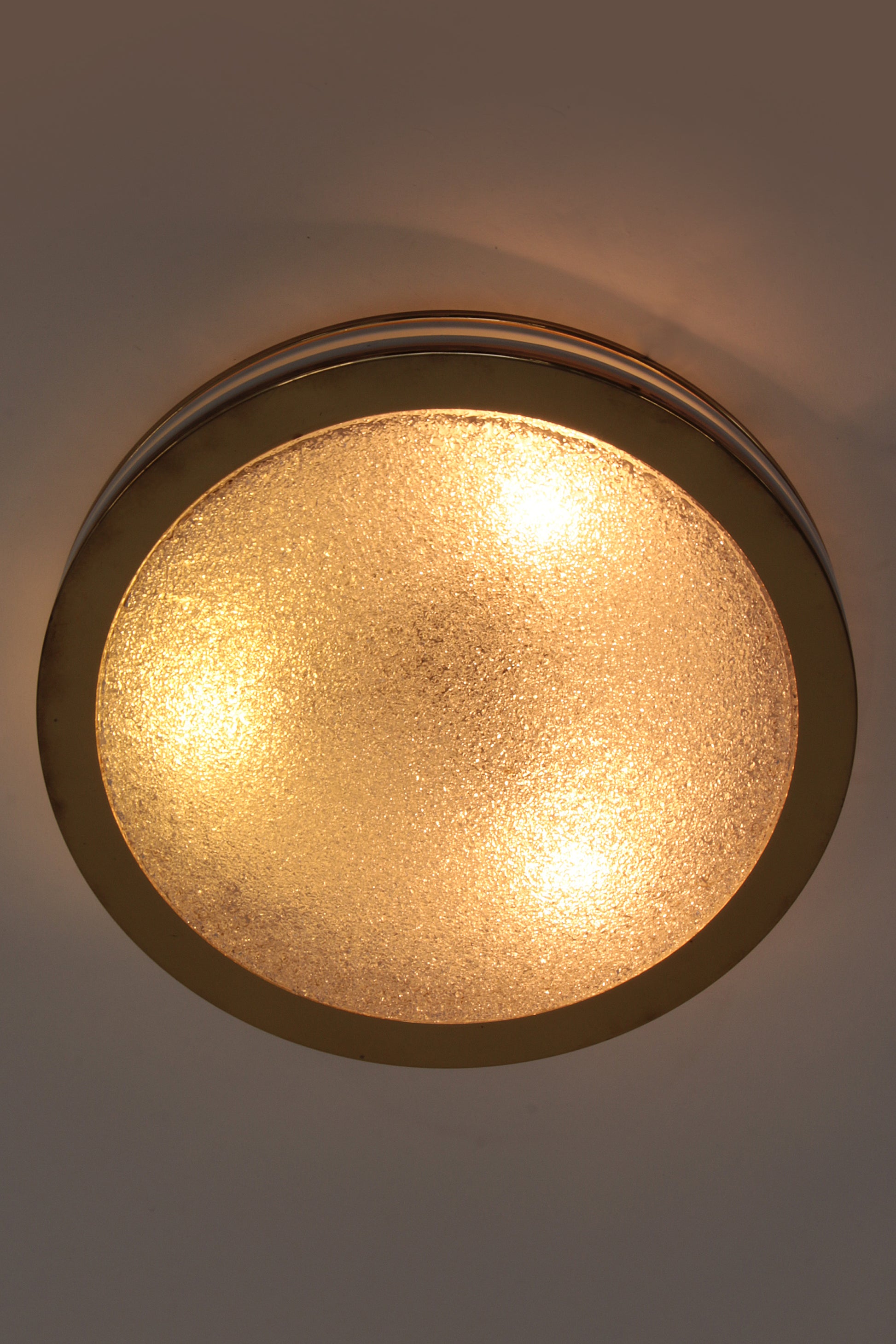 Vintage Plafonniere Doria leuchten met ijsglas en metaal,duitsland 1960s.