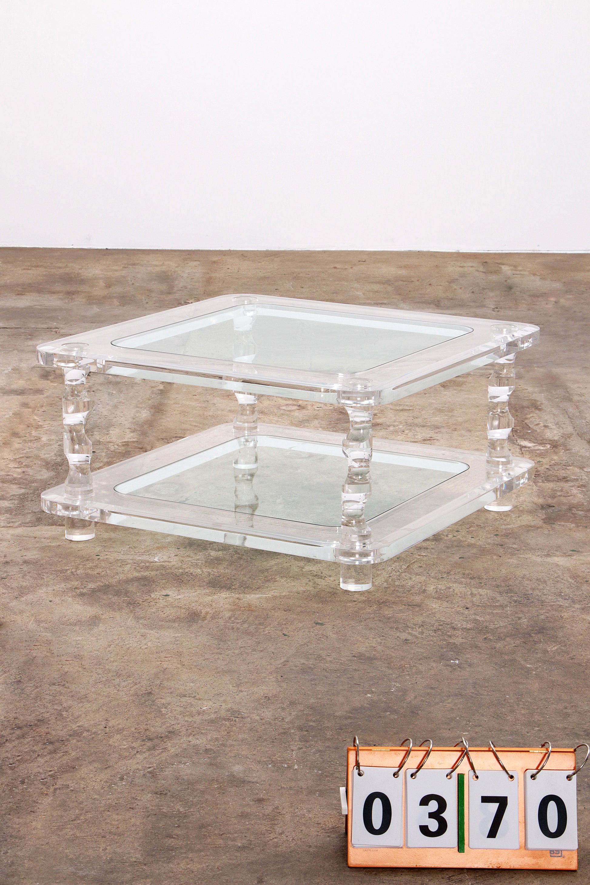 Franse Salontafel Lucite en Glas Maison Romeo, jaren 70