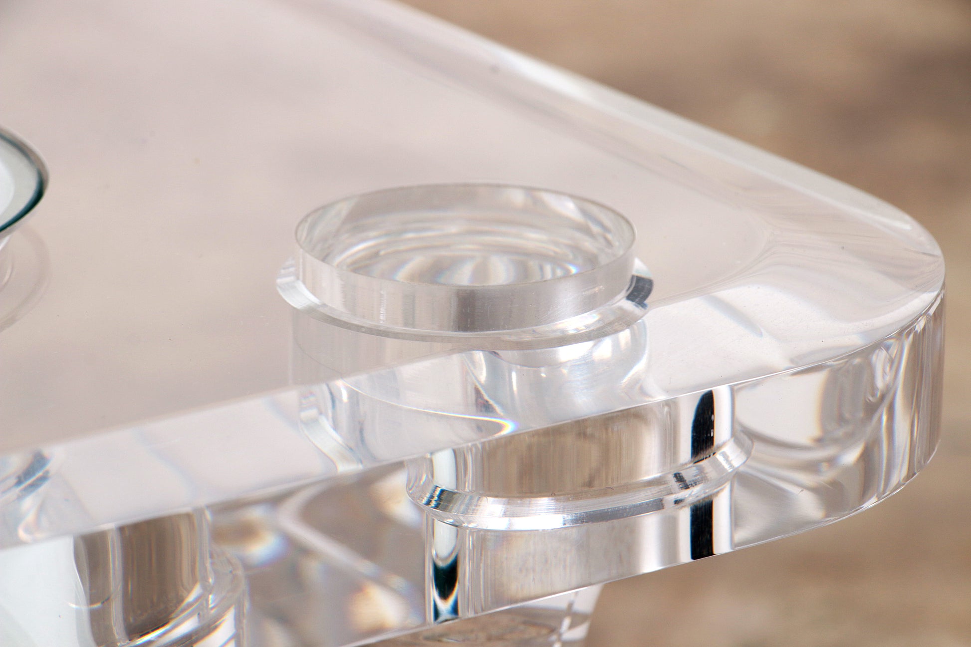 Franse Salontafel Lucite en Glas Maison Romeo, jaren 70
