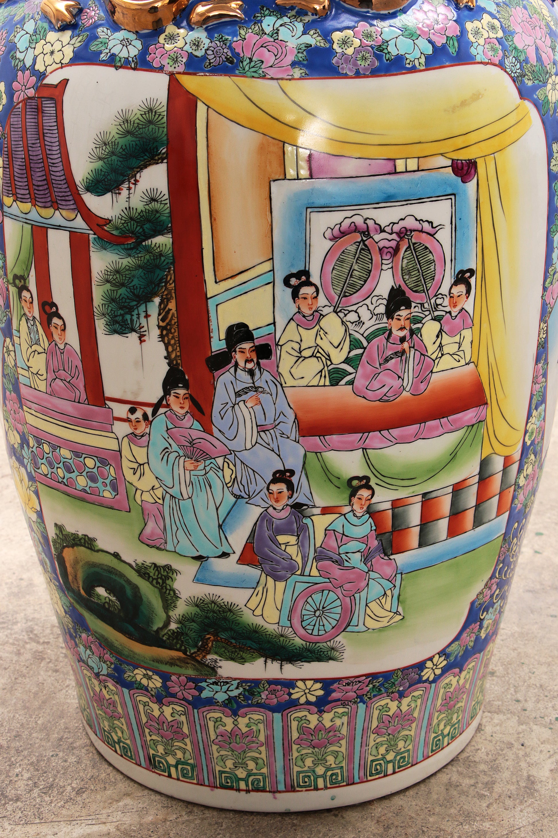 Oude Chinese Keramiek Hand geschilderde Vaas, 1920