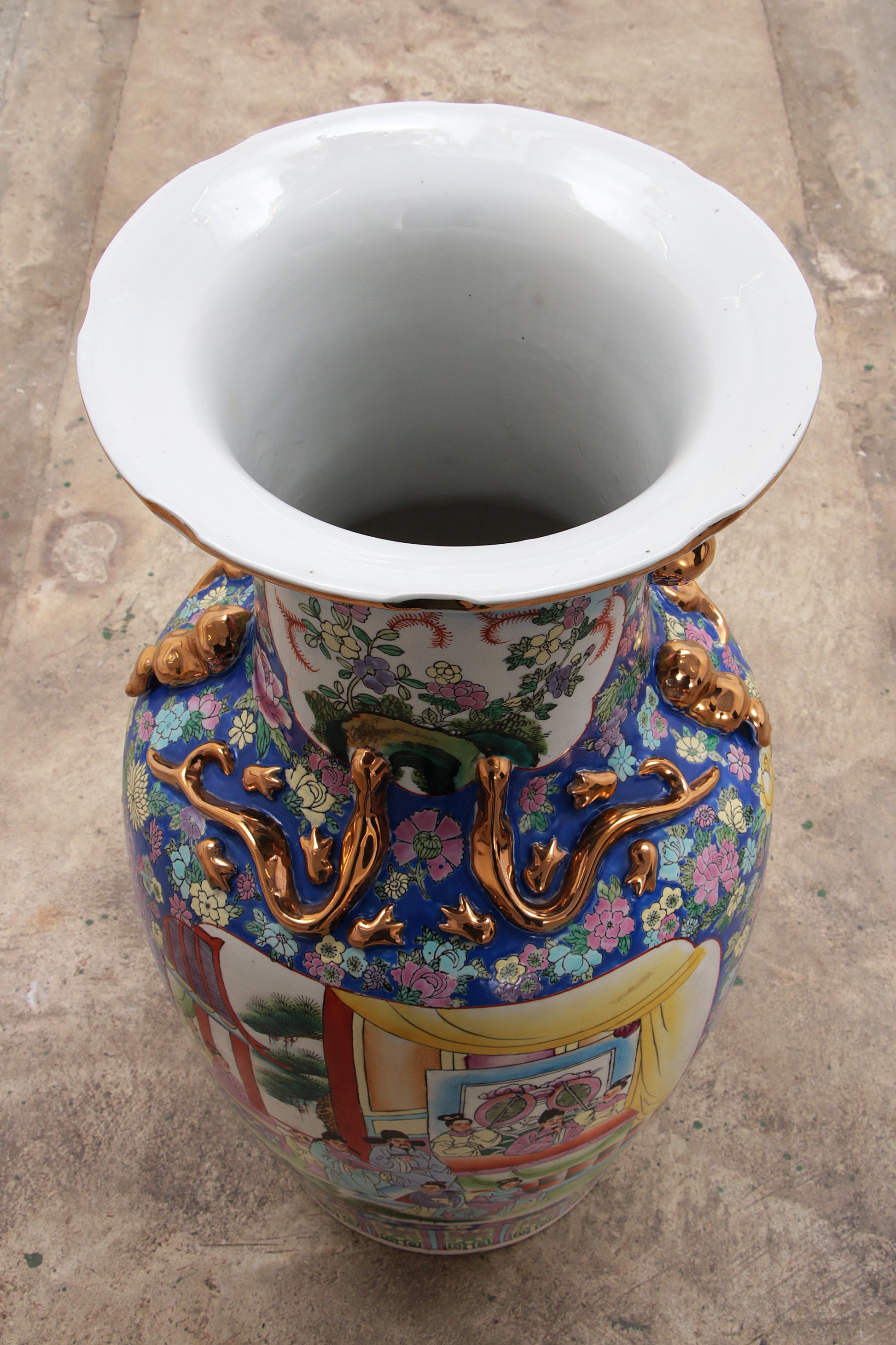 Oude Chinese Keramiek Hand geschilderde Vaas, 1920