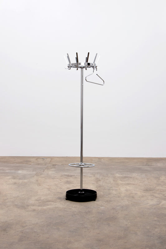 Vintage chrome kapstok met paraplu rek