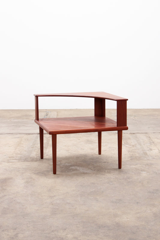 Vintage Zweedse Teakhouten hoektafel van Alf Svensson en Yngvar Sandstrom,1960