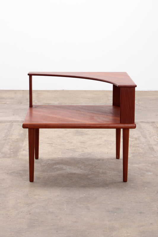 Vintage Zweedse Teakhouten hoektafel van Alf Svensson en Yngvar Sandstrom,1960