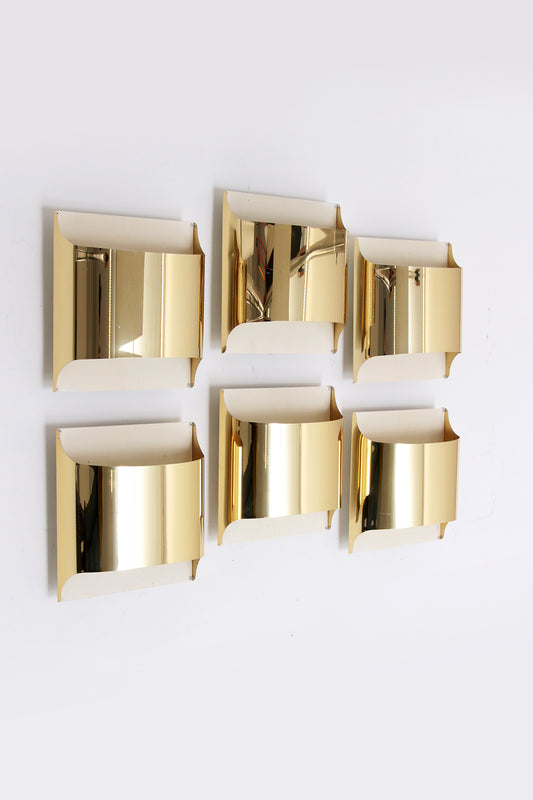 Vintage Gold Wall Lamps by Staff Leuchten – Set of 6 ON HOLD TILL 6 NOV