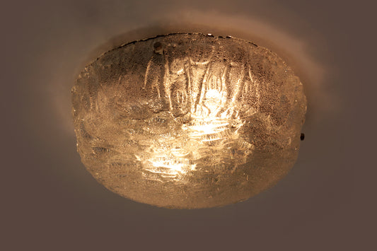 Duitse vintage ronde plafondlamp of wandlamp van Kaiser Idell, 1960s