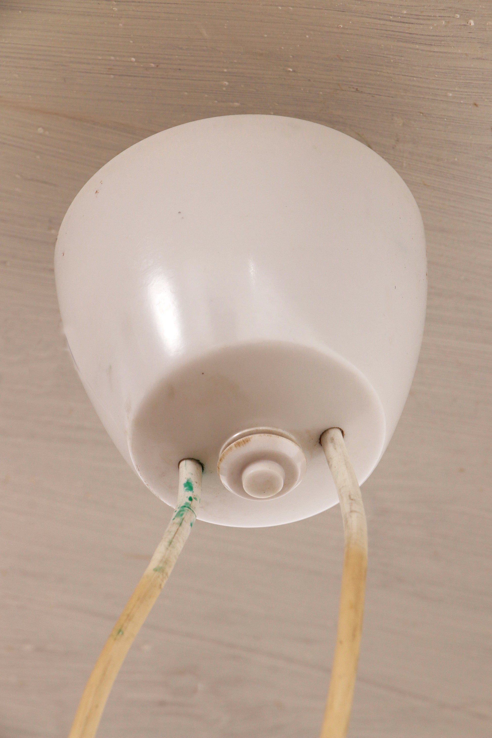 Vintage hanglamp met twee kapjes en teak,1960 Zweden
