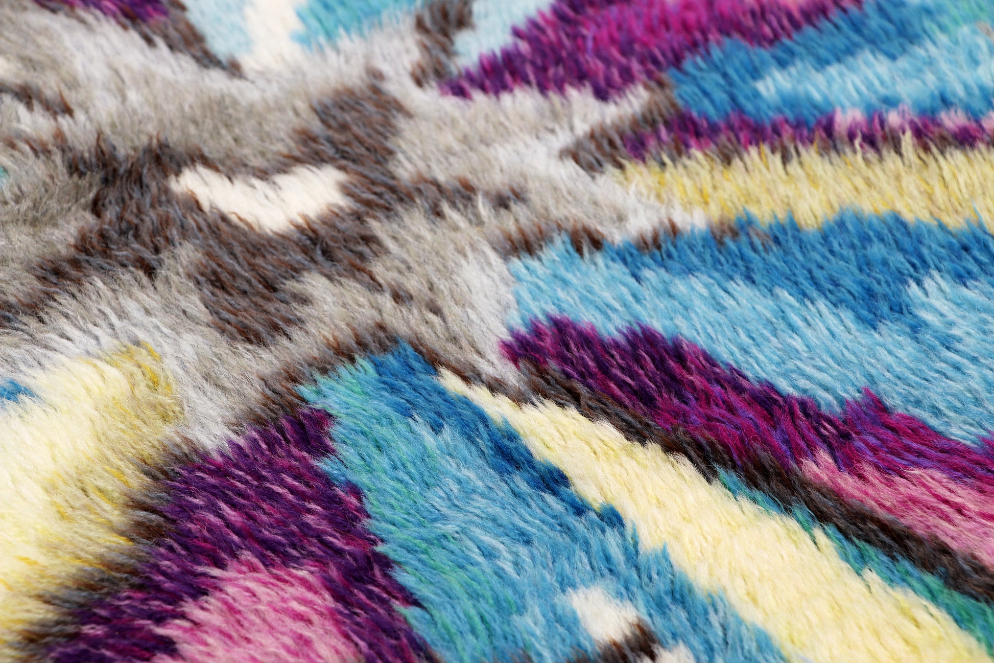 Handgeknoopt Zweeds Wollen Vloerkleed - Vintage Ryamatta Design