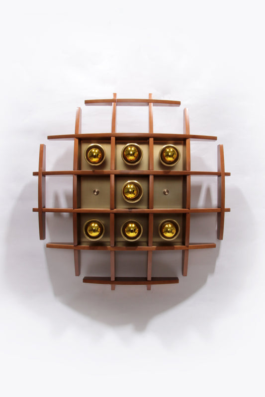 Iconische Houten wandlamp van Angelo Brotto, Jaren '60 Design