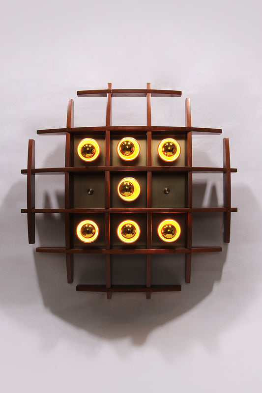 Iconische Houten wandlamp van Angelo Brotto, Jaren '60 Design