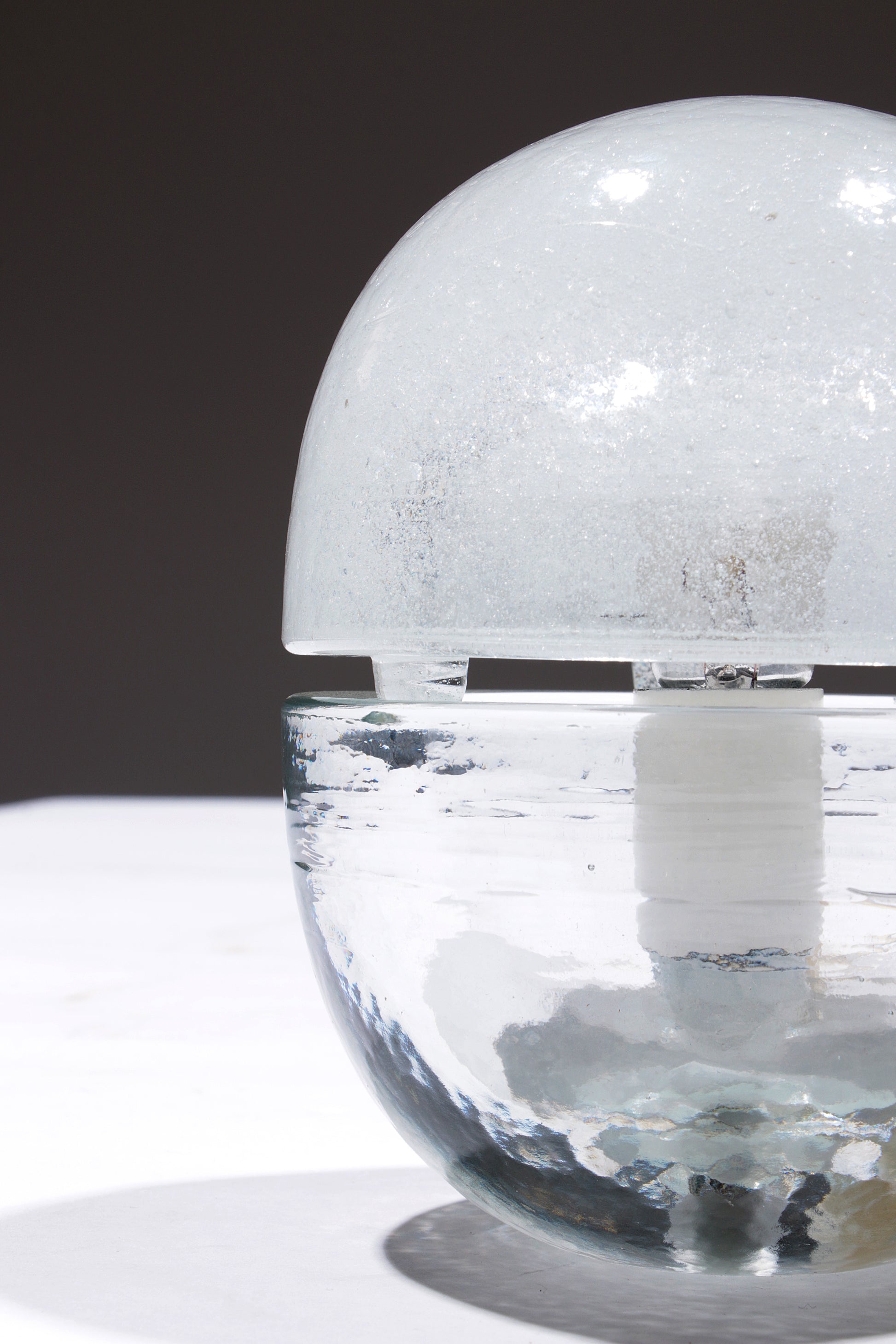 Italiaanse Design Tafellamp van Dik MassiefGlas uit 1960