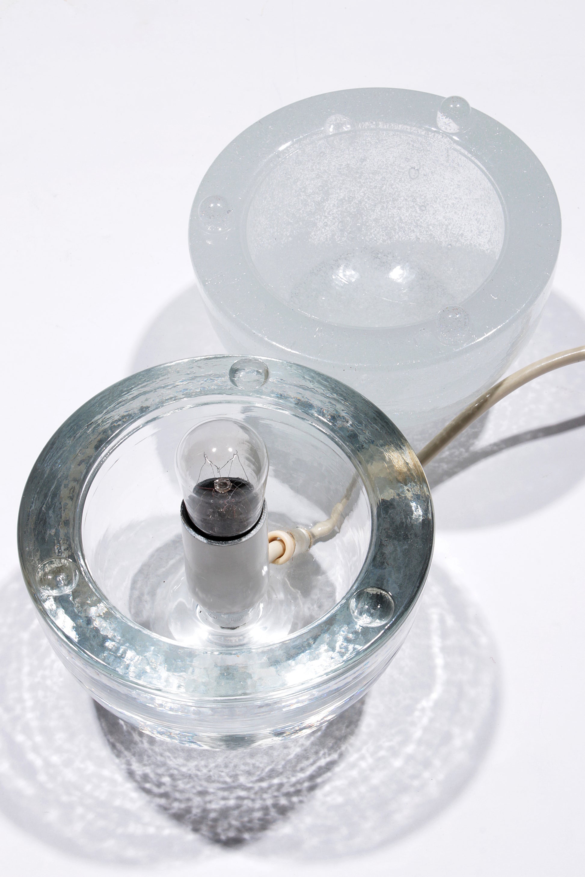 Italiaanse Design Tafellamp van Dik MassiefGlas uit 1960