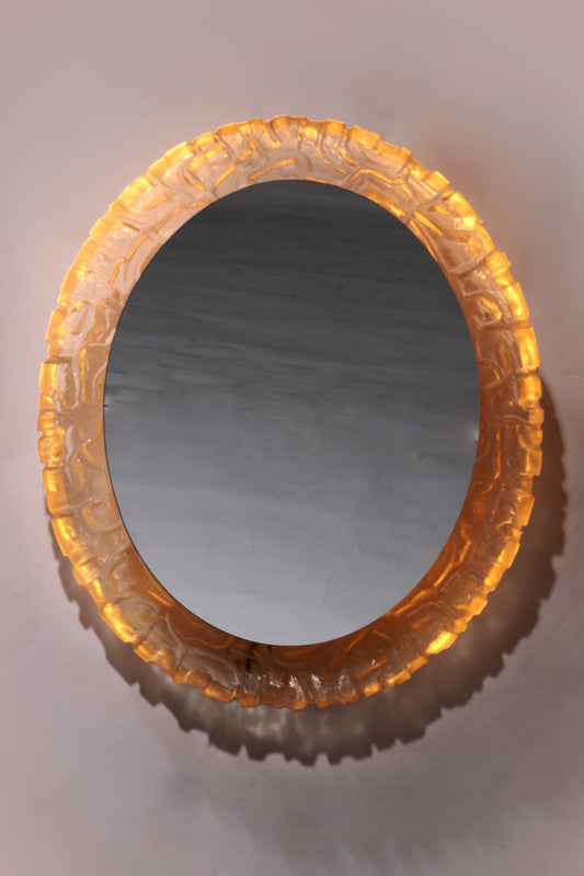 Ovale Badkamer Wandspiegel met Verlichting en Plexiglas Rand - Hillebrand