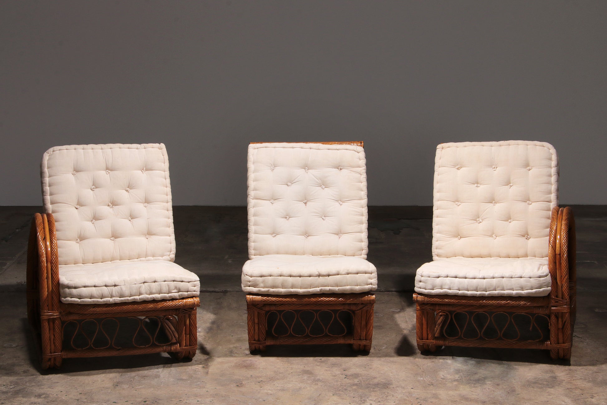 Vintage Franse Bamboe Lounge set,Paul Frankl style,1960