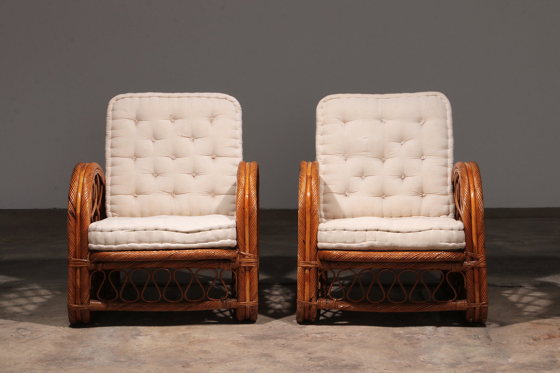 Vintage Franse Bamboe Lounge set,Paul Frankl style,1960
