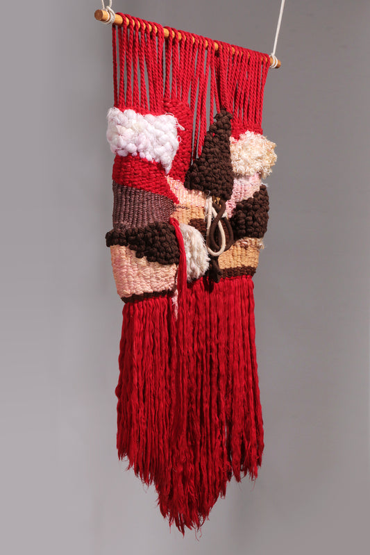 Spaans Getextureerd macramé wandtapijt uit de jaren 70 – Uniek designobject
