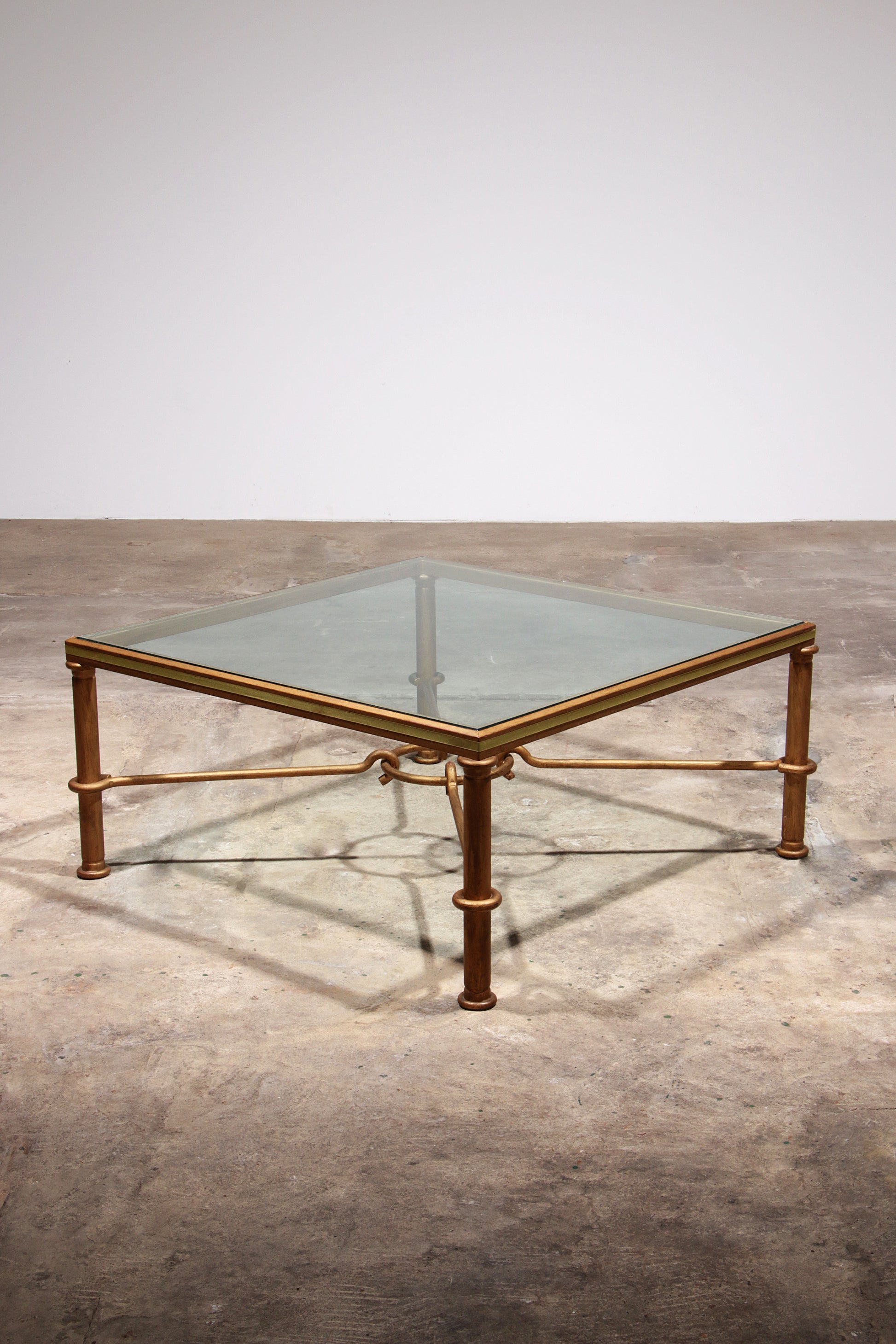 Gilded Iron Coffee Table by Giovanni Banci, Italy 1970