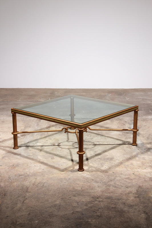 Gilded Iron Coffee Table by Giovanni Banci, Italy 1970